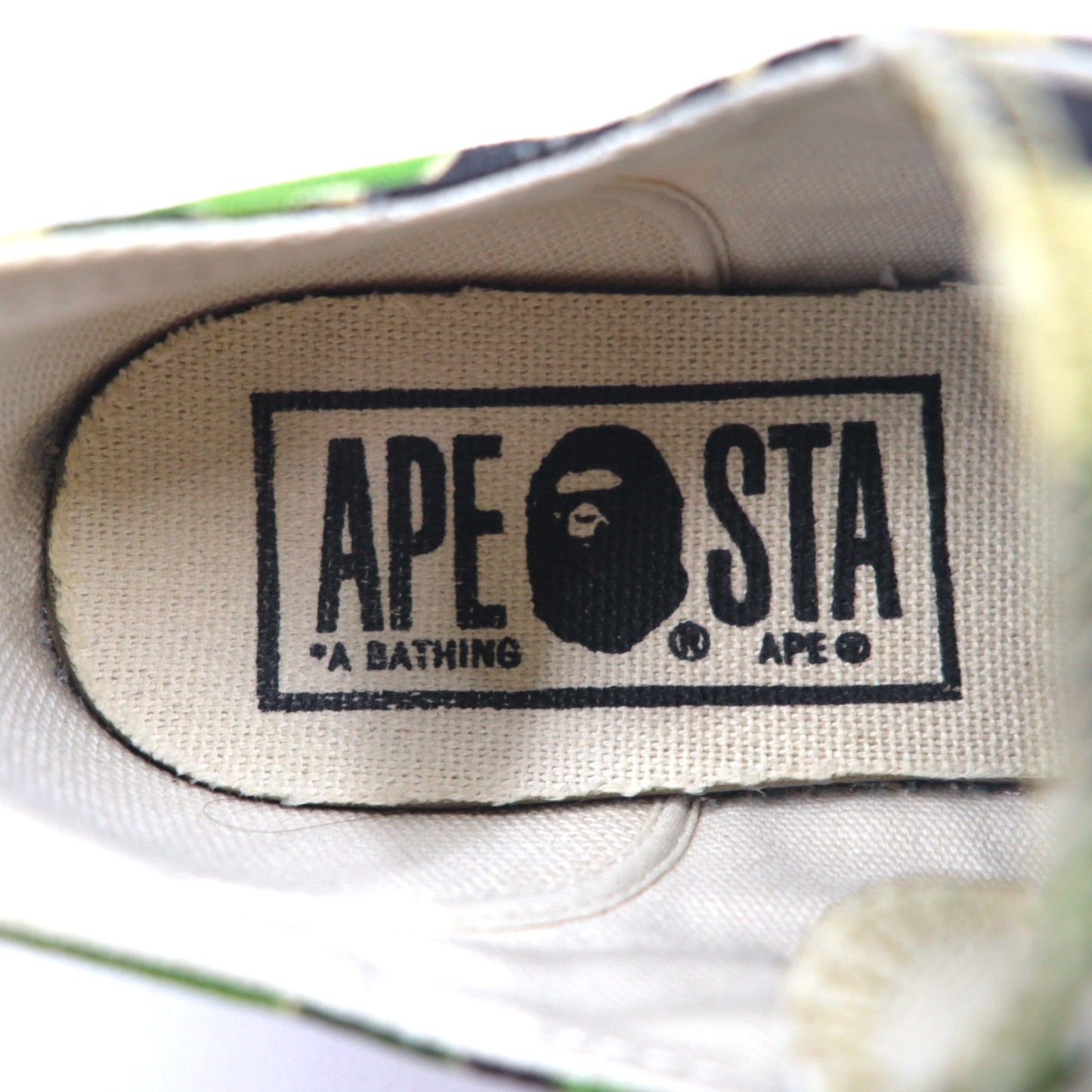 A BATHING APE キャンバス スニーカー 28cm カーキ カモフラ柄 APE STA GREEN CAMO LO 日本製