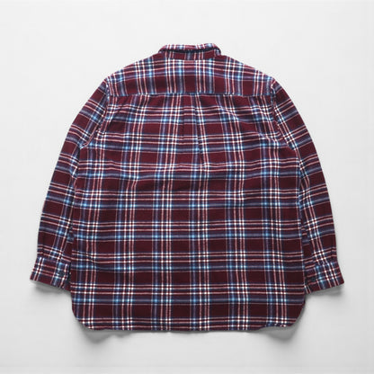 L.L.Bean シャミークロス フランネルシャツ L ボルドー TRADITIONAL FIT チェック ダブルポケット 277981