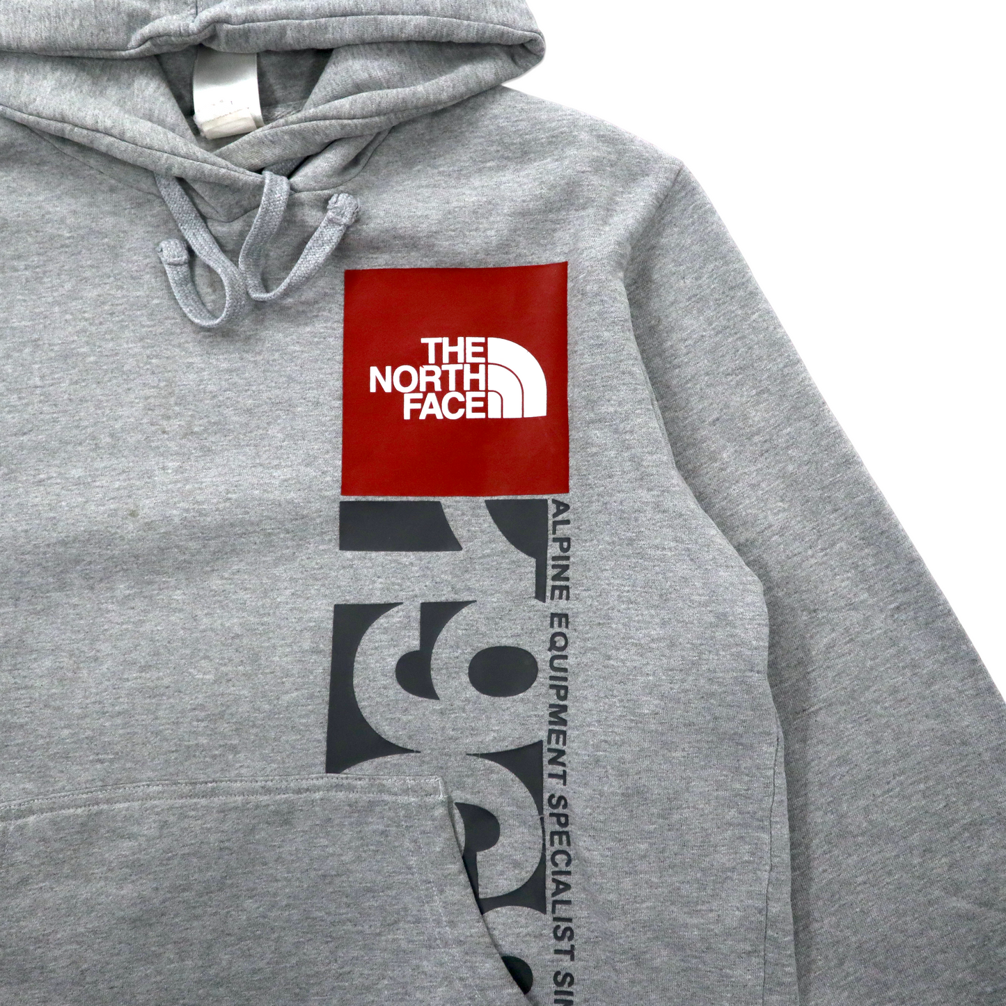 THE NORTH FACE ボックスロゴ プリントパーカー M グレー コットン