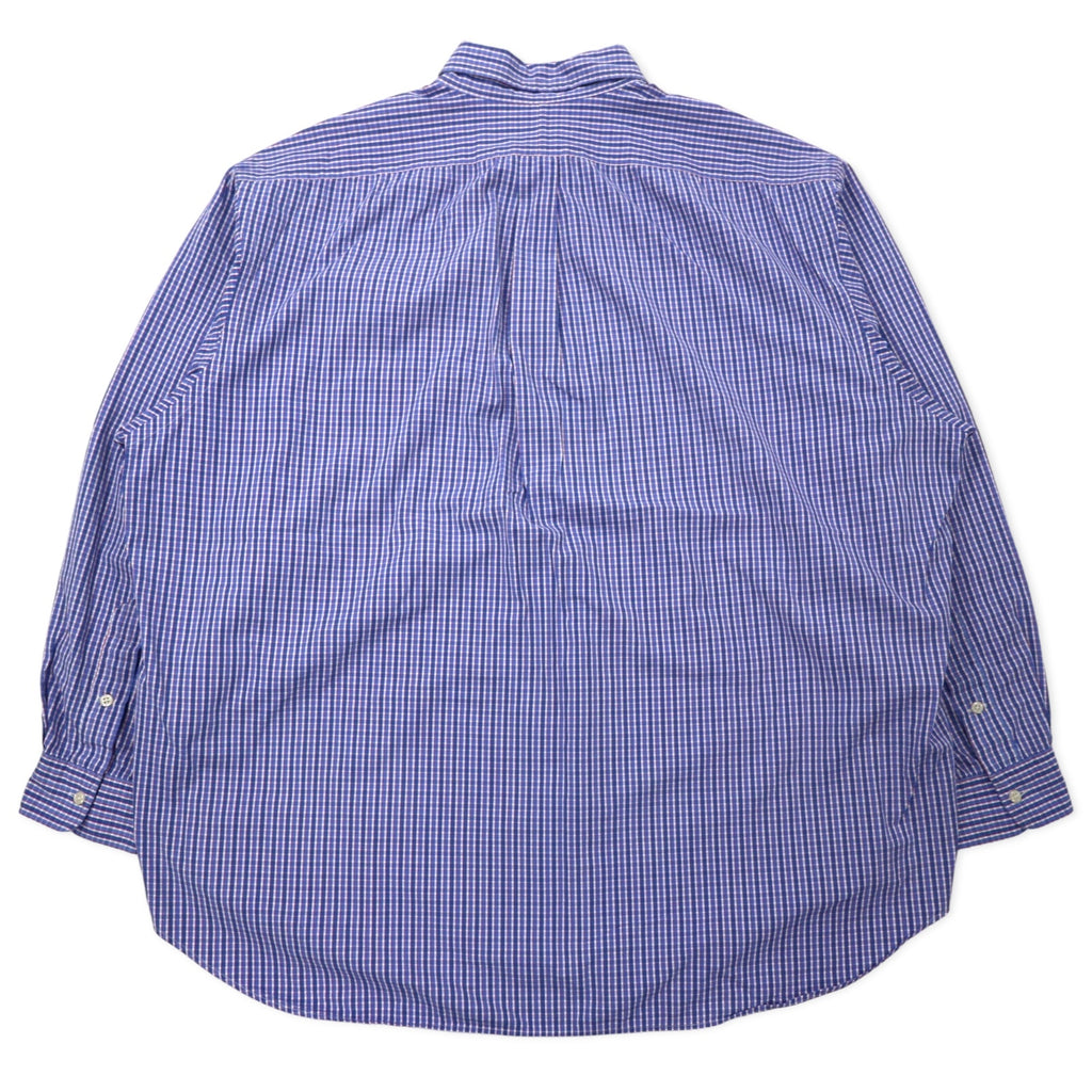Ralph Lauren Button Down Shirt XXL Blue Check Cotton BLAIRE Small Pony Embroidery