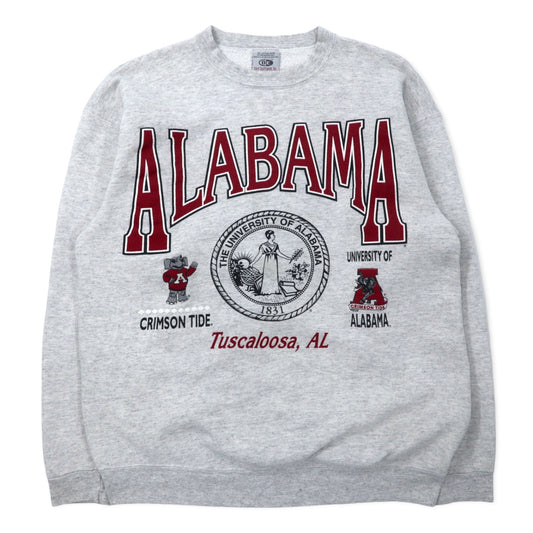 USA製 90年代 Coed Sportswear Inc. カレッジ プリント スウェット L グレー コットン ALABAMA アーチロゴ