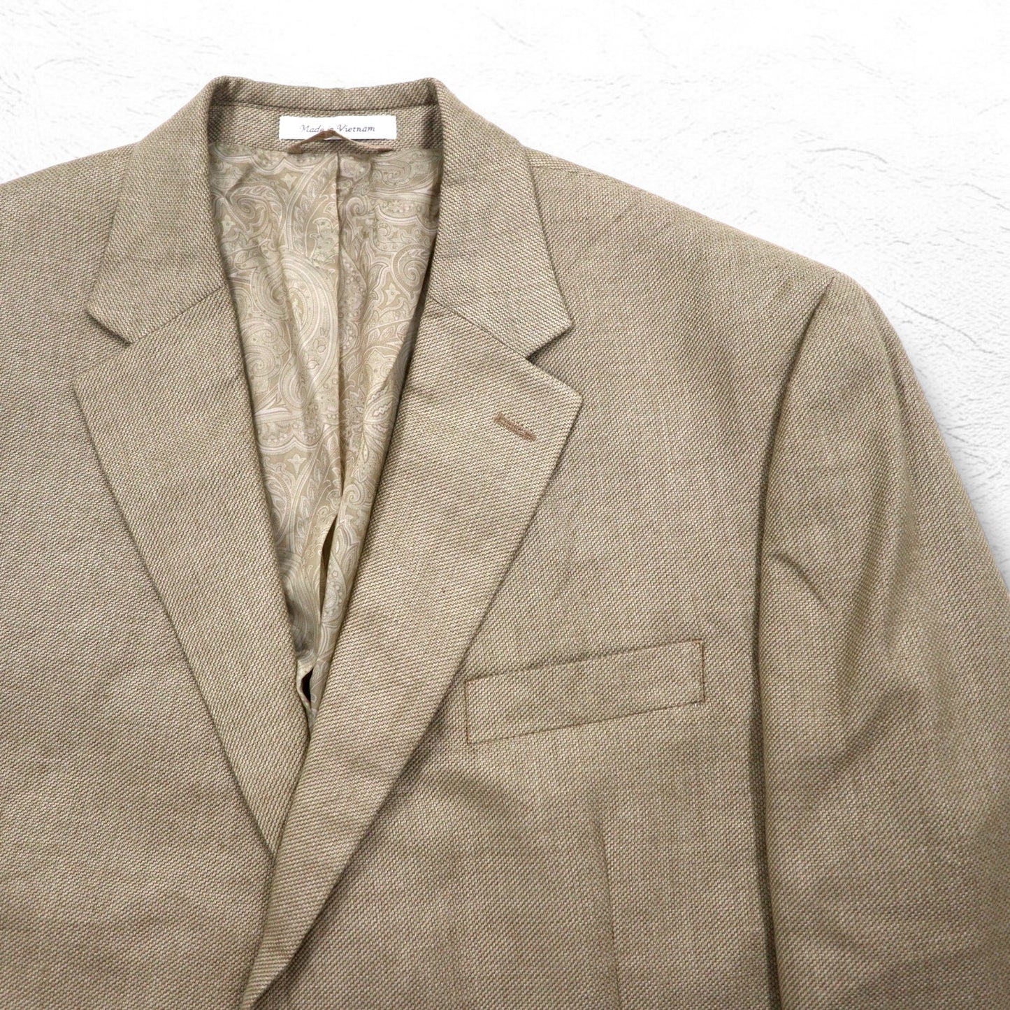 CHAPS 2B テーラードジャケット スーツ L ベージュ ポリエステル リネン混