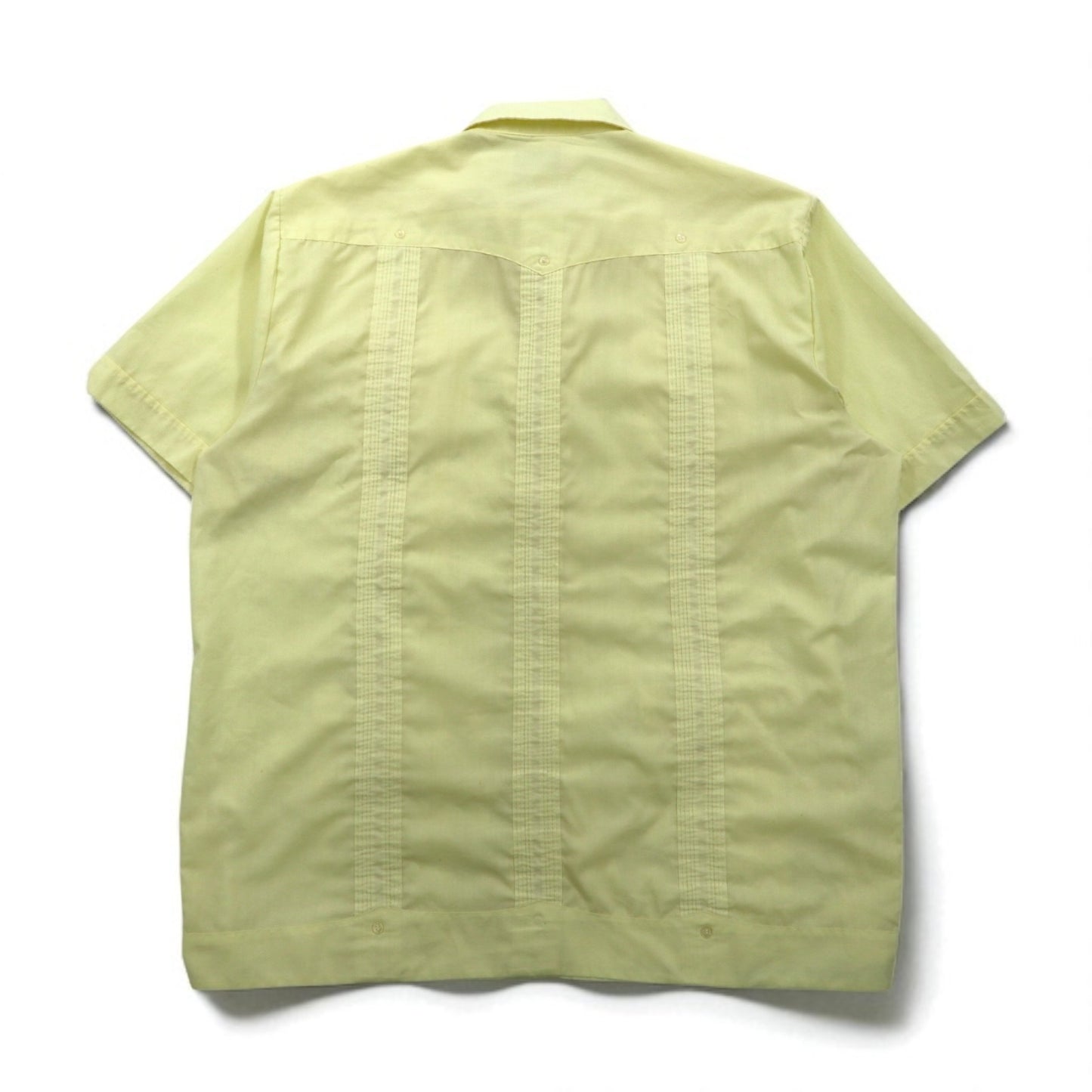 ROMANI 80年代 キューバシャツ ボックスシャツ XL イエロー ポリエステル コットン 刺繍