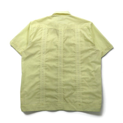 ROMANI 80年代 キューバシャツ ボックスシャツ XL イエロー ポリエステル コットン 刺繍