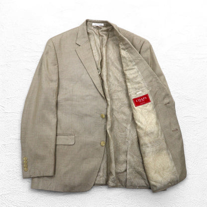 CHAPS 2B テーラードジャケット スーツ L ベージュ ポリエステル リネン混