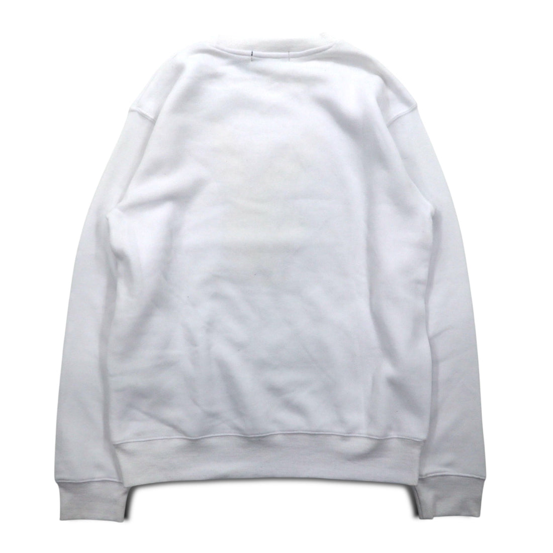 PLAY BOY logo print crew neck sweatshirt L white cotton fleece lining unused
