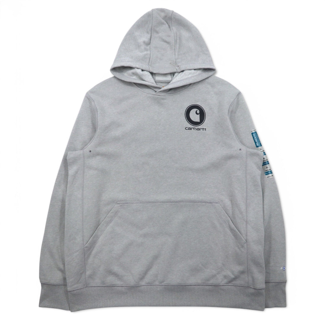 Carhartt Relaxed Fit Hoodie XL Grey Cotton Fleece Lining 103453 058 Force Delmont Graphic Hooded Unused