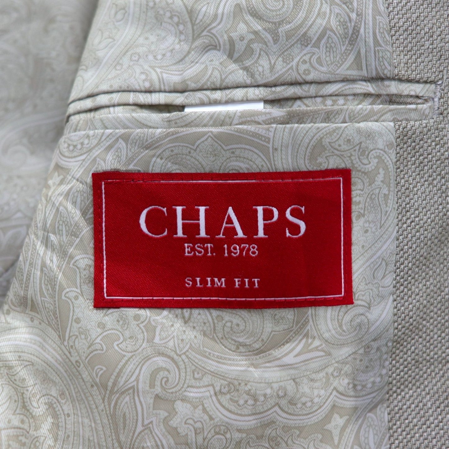 CHAPS 2B テーラードジャケット スーツ L ベージュ ポリエステル リネン混