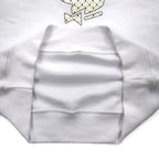 PLAY BOY logo print crew neck sweatshirt L white cotton fleece lining unused
