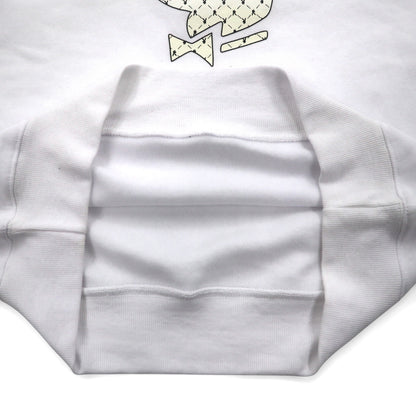 PLAY BOY ロゴプリント クルーネック スウェット L ホワイト コットン 裏起毛 未使用品