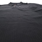 CHAPS RALPH LAUREN Long Sleeve Polo Shirt, Rugby Shirt, XL, Black, Cotton, Chest Pocket