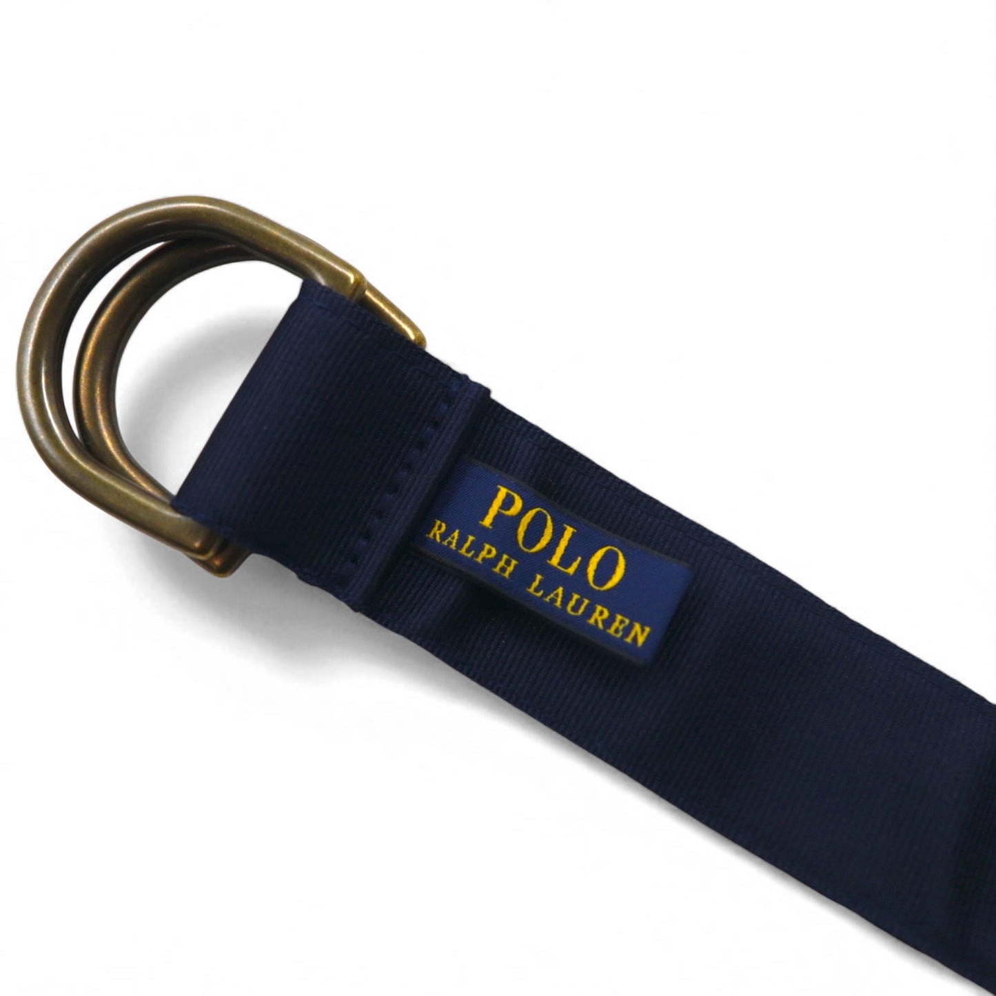 POLO RALPH LAUREN リングベルト L ネイビー ナイロン スカル ロゴ エンブレム 刺繍