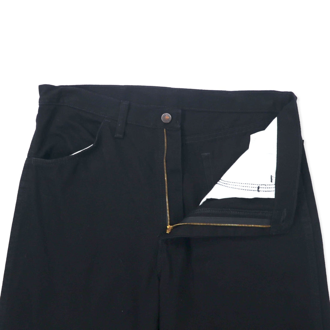 RUSTLER (Wrangler) 00s Black Denim Pants Size 34 Cotton Zipper Fly Made in Mexico