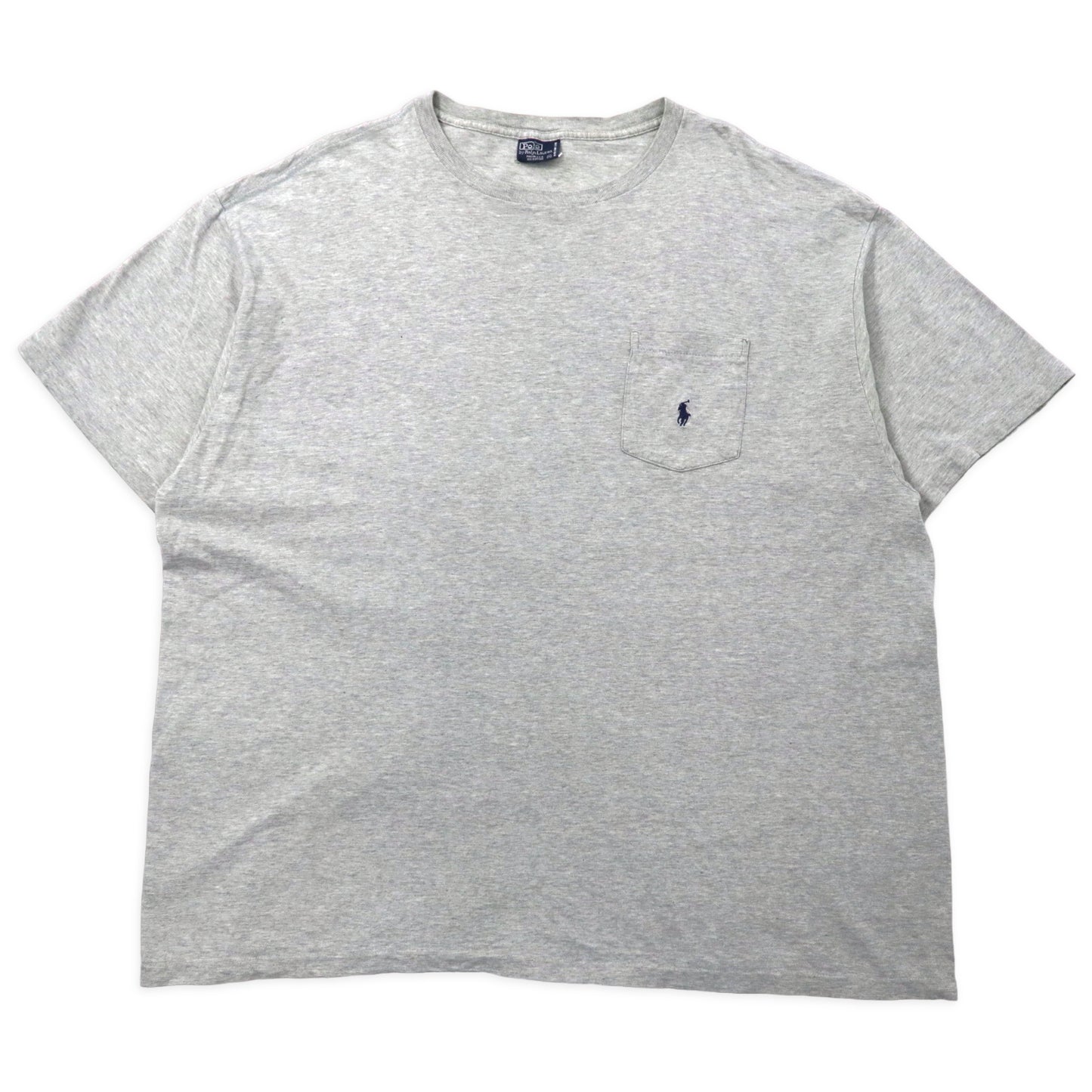 Polo by Ralph Lauren 90年代 USA製 ポケットTシャツ XL グレー コットン スモールポニー刺繍 ビッグサイズ