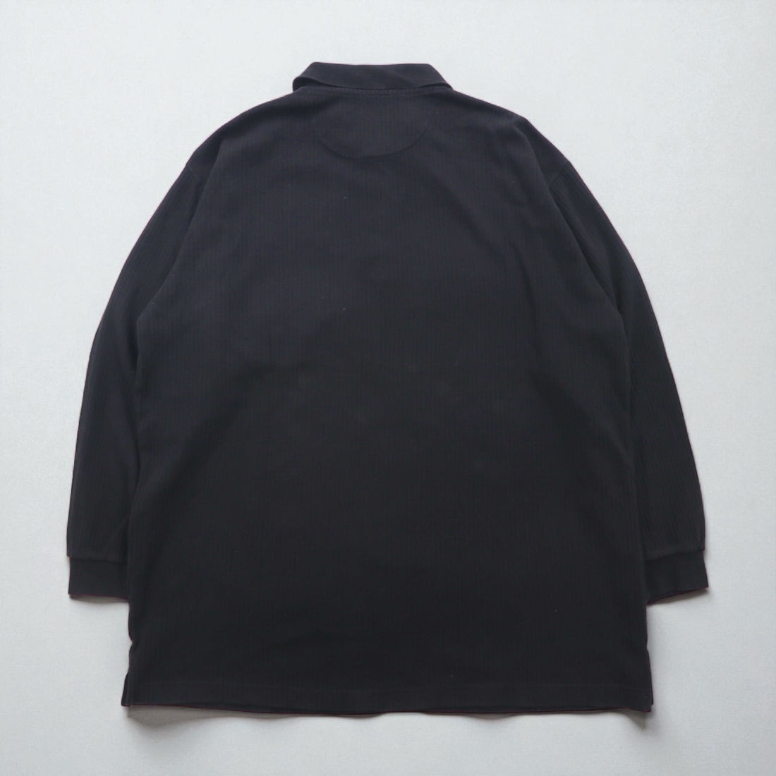 CHAPS RALPH LAUREN Long Sleeve Polo Shirt, Rugby Shirt, XL, Black, Cotton, Chest Pocket