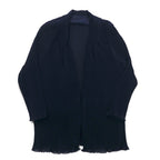 Vintage Pleated Sheer Cardigan プリーツ シアーカーディガン M ネイビー ポリエステル
