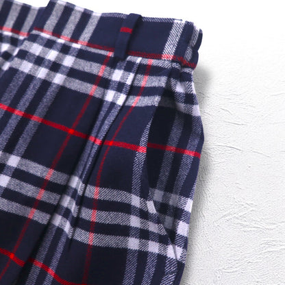 Burberrys ノバチェック タック イージー スラックスパンツ M ネイビー ウール 日本製