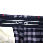 Burberrys ノバチェック タック イージー スラックスパンツ M ネイビー ウール 日本製