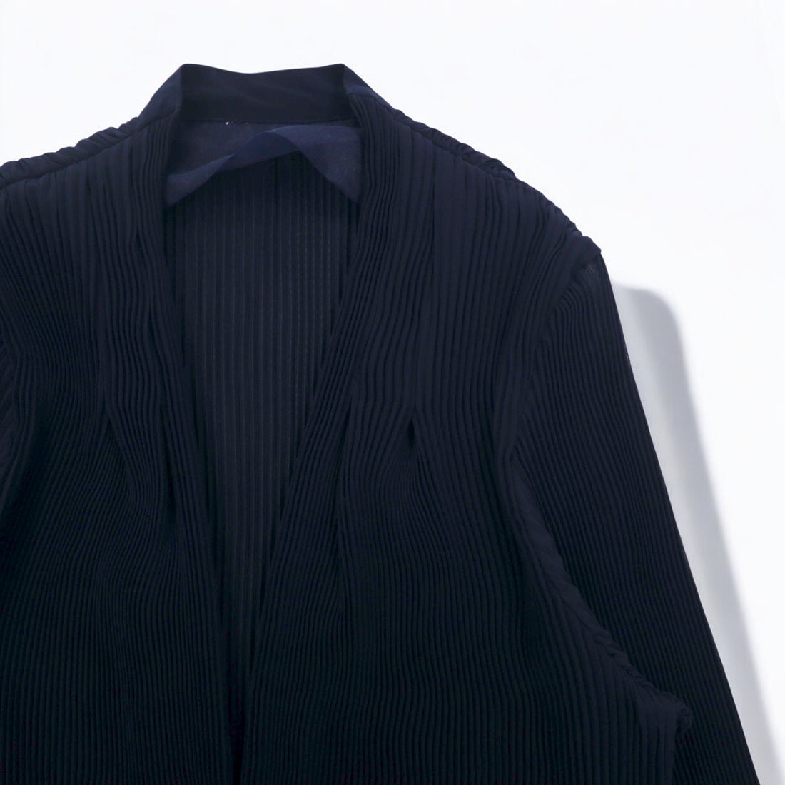 Vintage Pleated Sheer Cardigan プリーツ シアーカーディガン M ネイビー ポリエステル