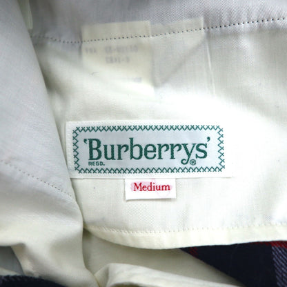 Burberrys ノバチェック タック イージー スラックスパンツ M ネイビー ウール 日本製