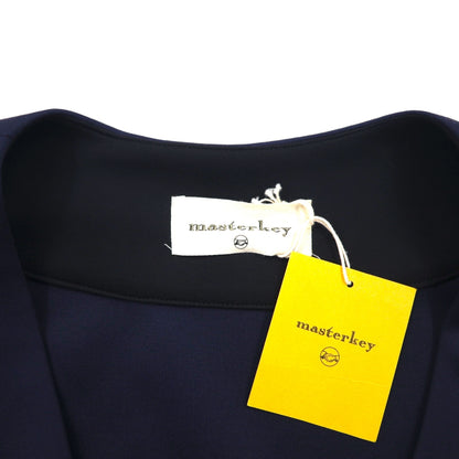 masterkey SONNY ノーカラージャケット バイカラー ダンボールニット M ネイビー ブラック MK22S-C-13 日本製 未使用品