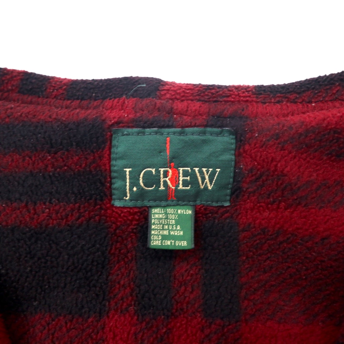 J.CREW USA製 90年代 フーデッド コート XL カーキ ナイロン フリースライナー ドローコード 巨人タグ