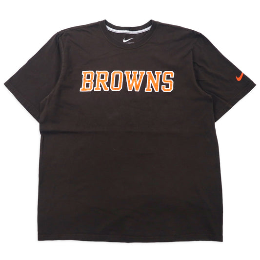 日本然リトテ-古着オンライン-NIKE NFL フットボール プリントTシャツ XL ブラウン コットン BROWNS-