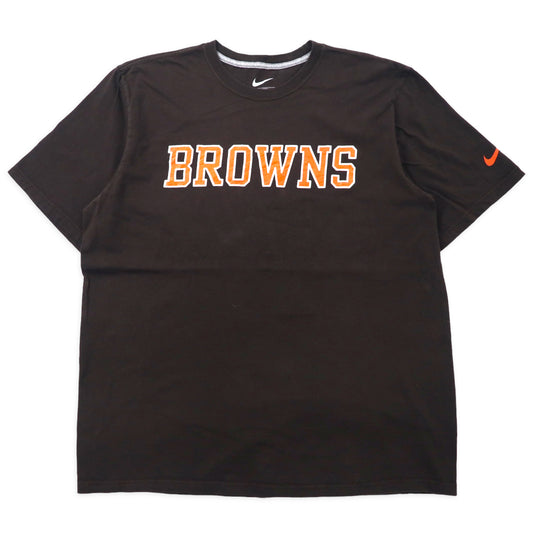 NIKE NFL フットボール プリントTシャツ XL ブラウン コットン BROWNS