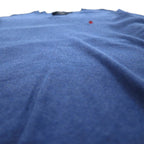 Polo Ralph Lauren 90年代 Vネック ピマコットン ニット セーター M ブルー スモールポニー刺繡