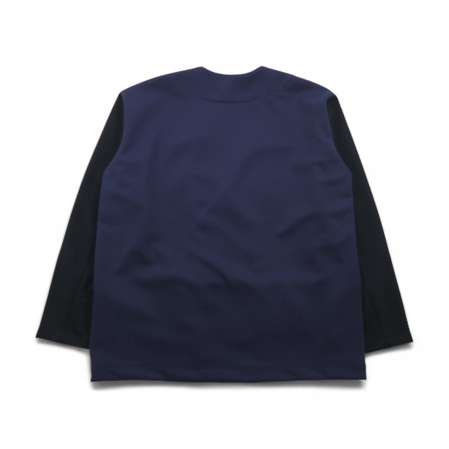 masterkey SONNY ノーカラージャケット バイカラー ダンボールニット M ネイビー ブラック MK22S-C-13 日本製 未使用品