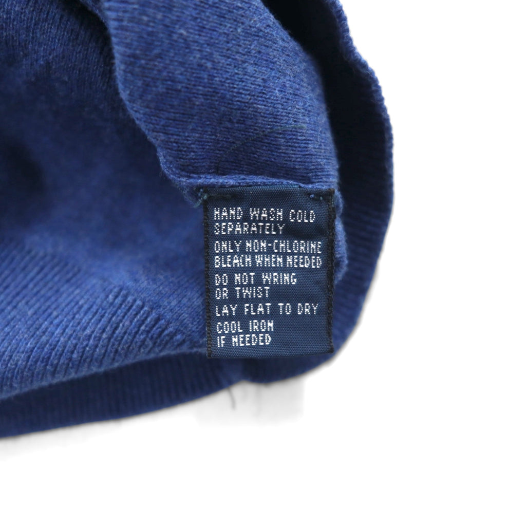 Polo Ralph Lauren 90年代 Vネック ピマコットン ニット セーター M ブルー スモールポニー刺繡