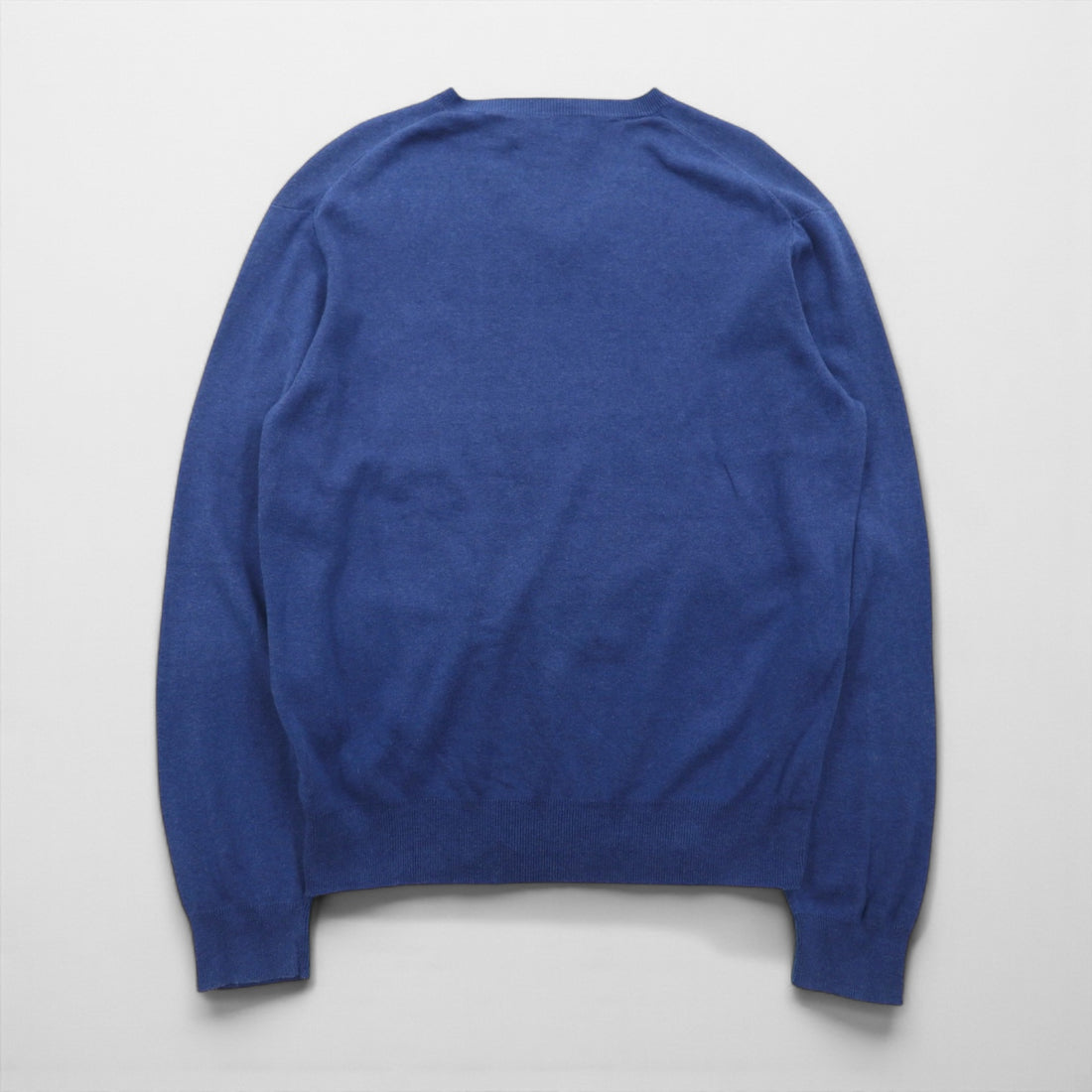 Polo Ralph Lauren 90年代 Vネック ピマコットン ニット セーター M ブルー スモールポニー刺繡