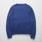 Polo Ralph Lauren 90年代 Vネック ピマコットン ニット セーター M ブルー スモールポニー刺繡