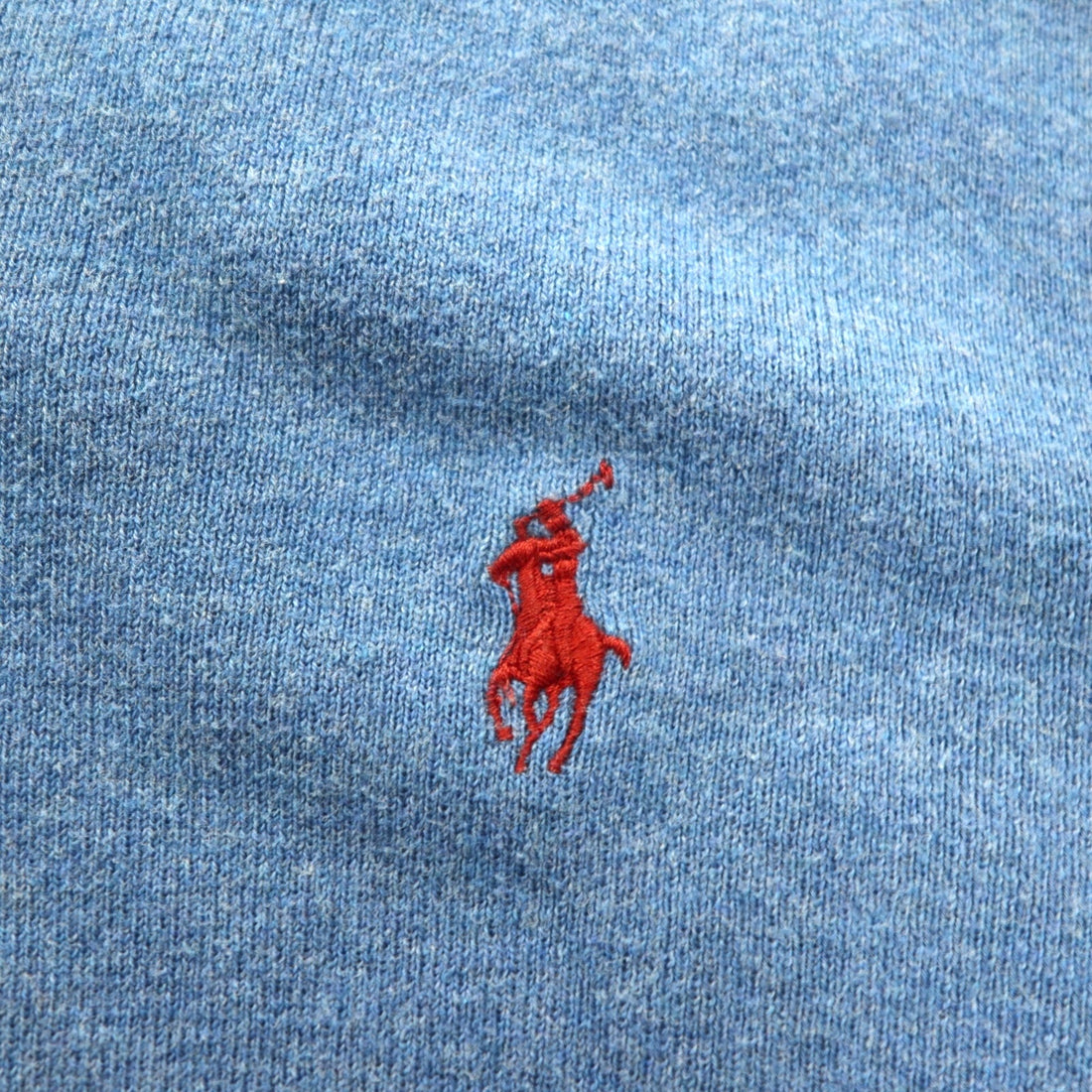 Polo Ralph Lauren 90年代 Vネック ピマコットン ニット セーター M ブルー スモールポニー刺繡