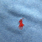Polo Ralph Lauren 90年代 Vネック ピマコットン ニット セーター M ブルー スモールポニー刺繡