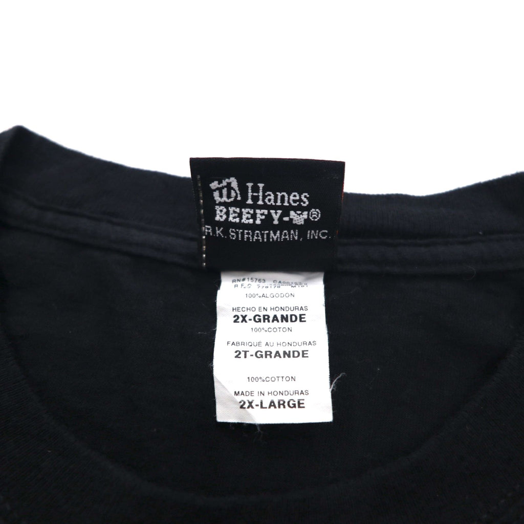 HARLEY DAVIDSON 両面プリント Tシャツ 2XL ブラック コットン ウルフ オオカミ アニマル ビッグサイズ