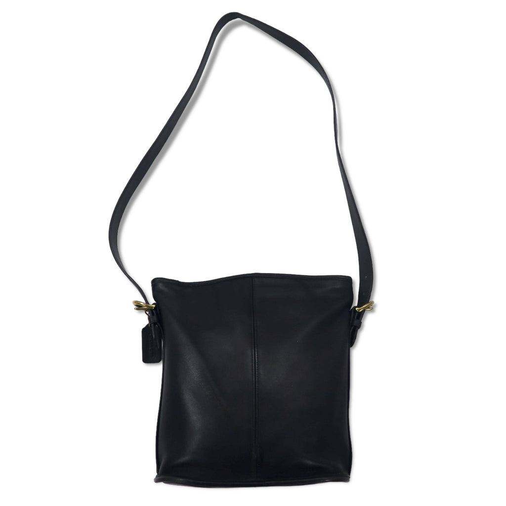 COACH USA shoulder bag black glove tanned leather cowhide 4153