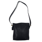 COACH USA shoulder bag black glove tanned leather cowhide 4153