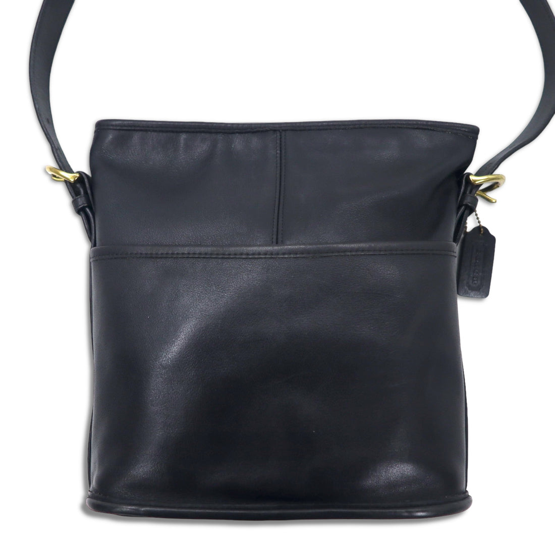 COACH USA shoulder bag black glove tanned leather cowhide 4153