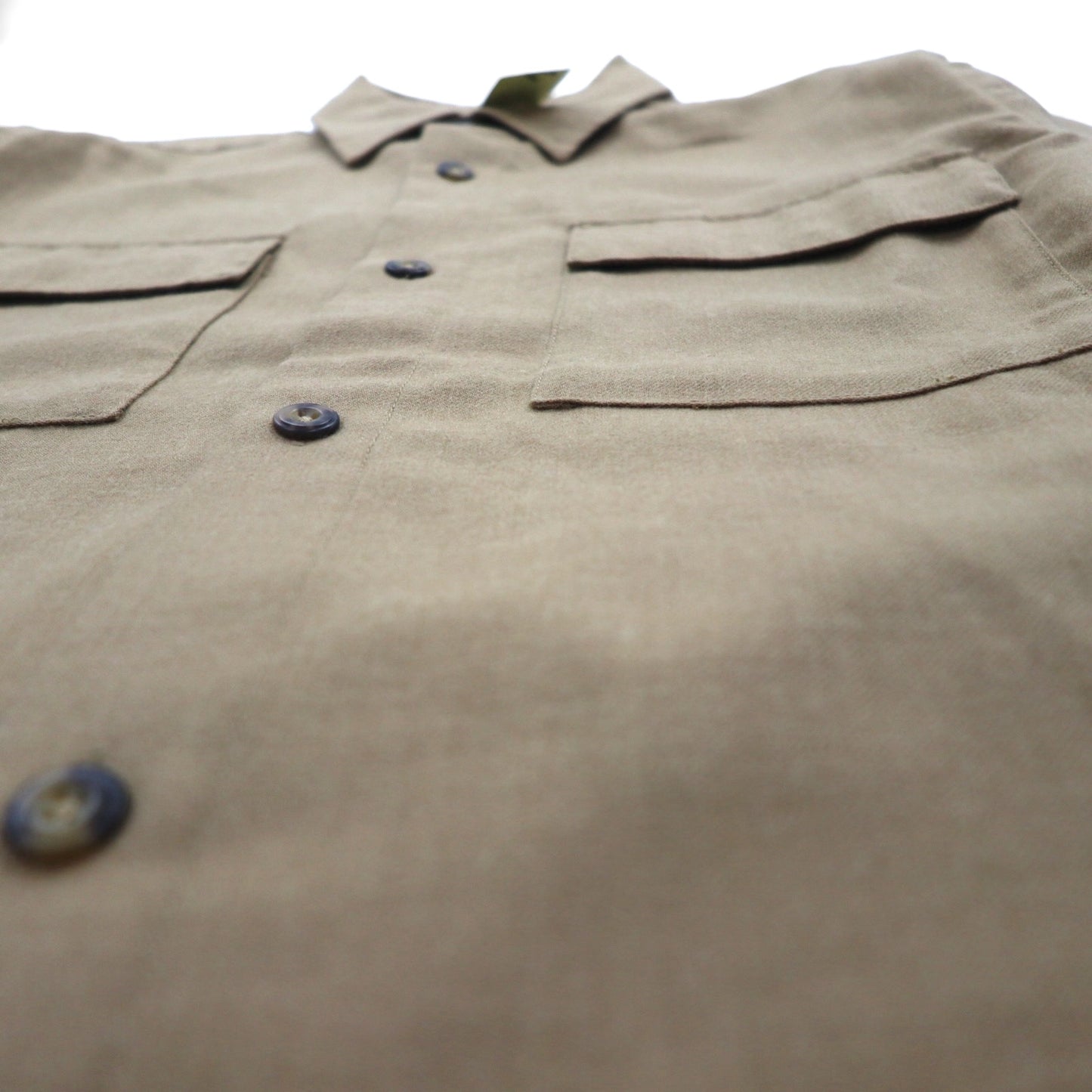 Eddie Bauer フランネルシャツ S ベージュ ウール ダブルポケット LS WOOL BLEND SHIRT JACKET 03-3854-1 未使用品