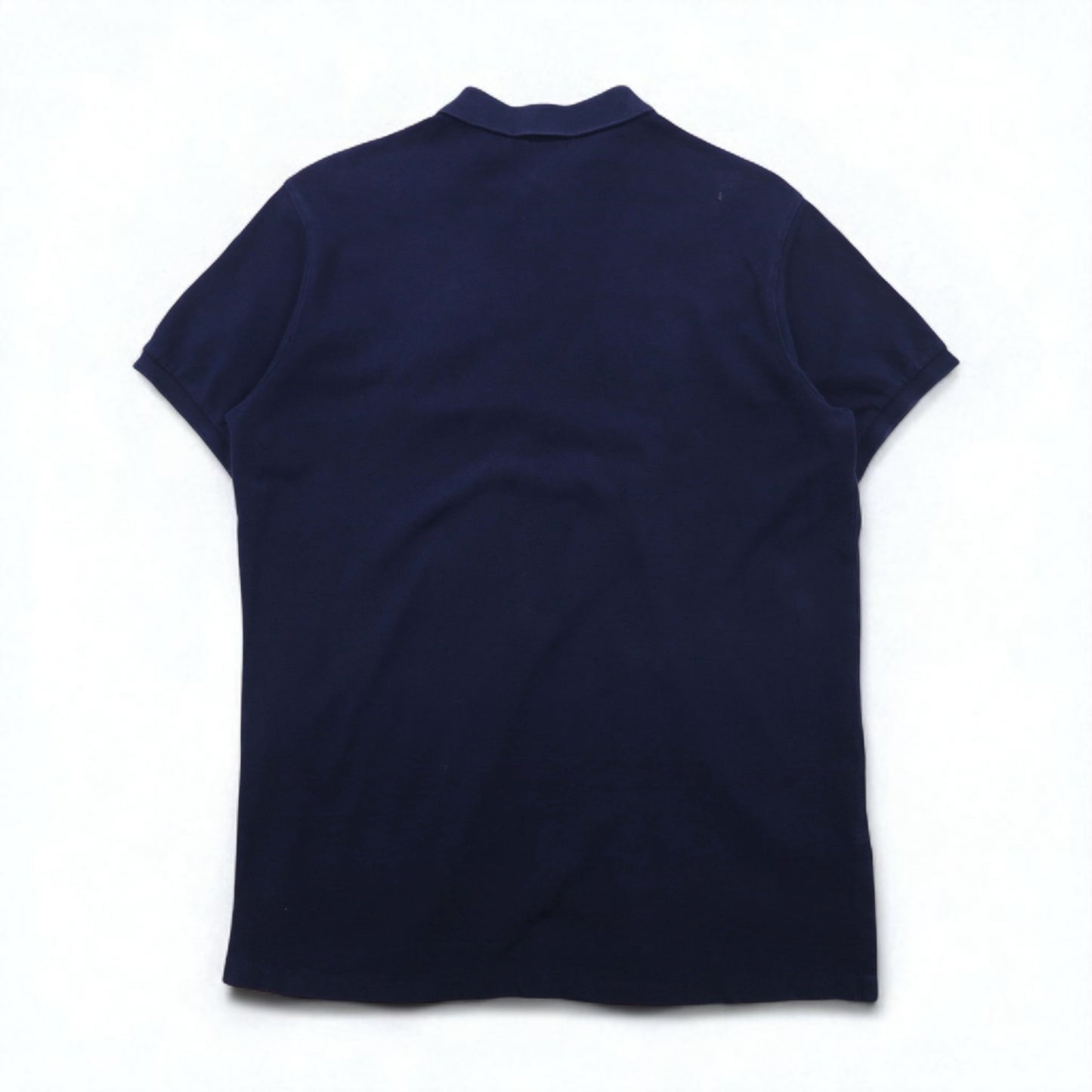 Polo by Ralph Lauren 90年代 ビッグポニー刺繍 ラインデザイン ポロシャツ L ネイビー コットン 鹿の子