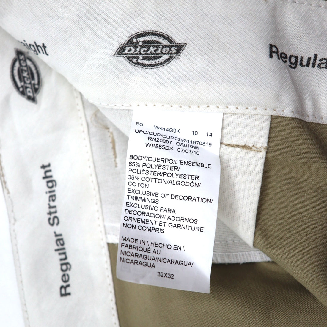 Dickies Chino Pants Work Cargo Pants Size 32 Beige Polyester WP8555DS Unused