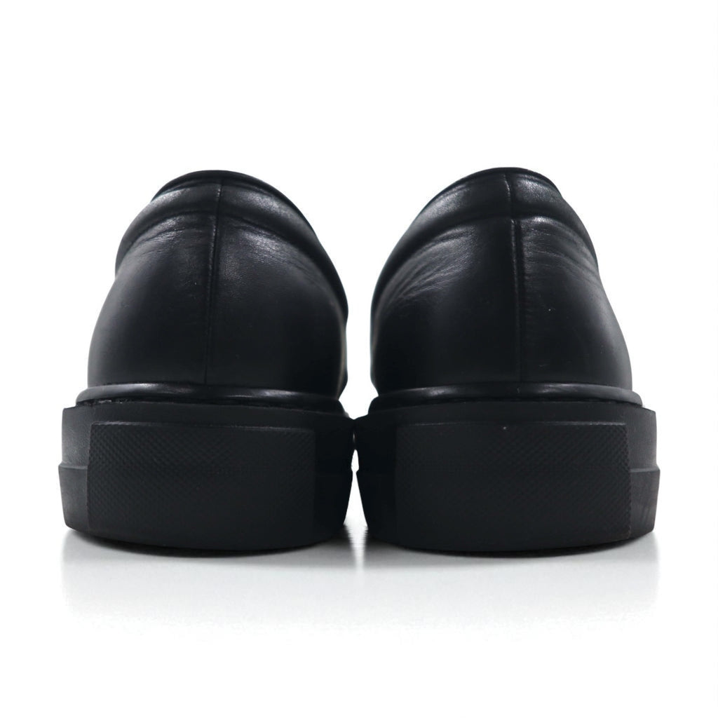 ATTACHMENT カーフレザー スリッポン スニーカー COW LEATHER SLIP-ON SNEAKERS 27-27.5cm ブラック 牛革