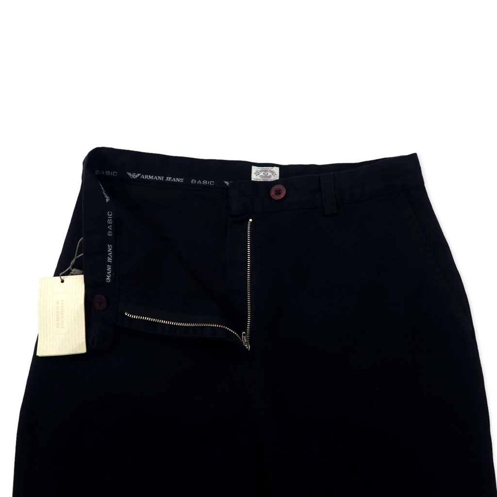 ARMANI JEANS Made in Italy Tapered Pants 44 Black Cotton 05P29CM PANTALONE Unused