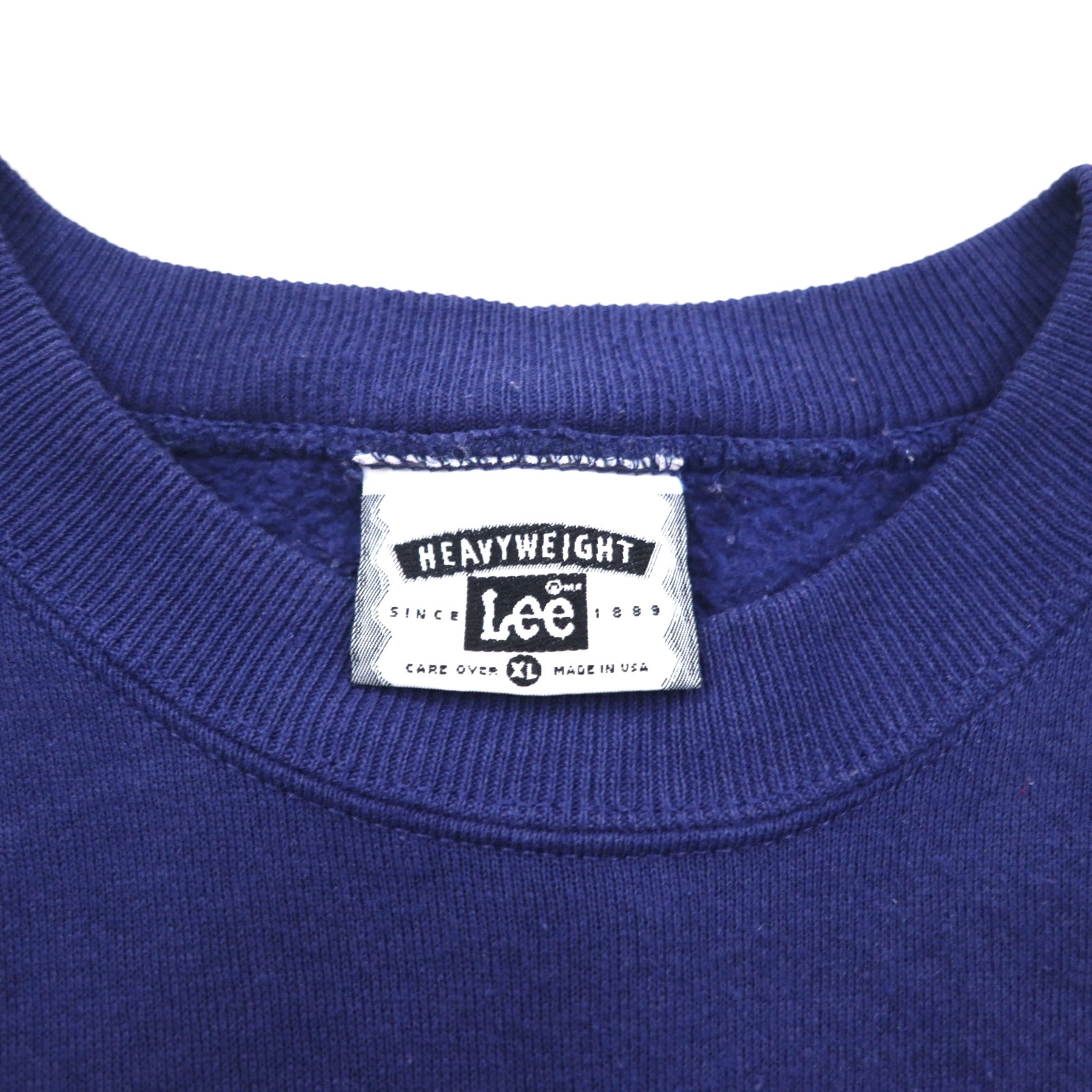 Lee 90s Made in USA Blank Sweatshirt, Size XL, Navy, Cotton, Solid Color