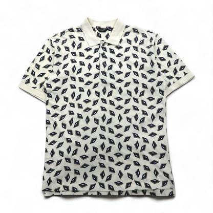 Christian Dior MONSIEUR オールド 総柄 ポロシャツ M ホワイト コットン