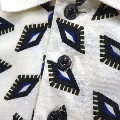 Christian Dior MONSIEUR オールド 総柄 ポロシャツ M ホワイト コットン