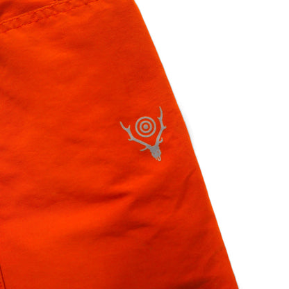 South2 West8 Belted Center Seam Pants, Nylon Wide Leg Pants, Size S, Orange, MR698