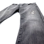 Polo Ralph Lauren distressed skinny jeans, denim pants, size 30, grey, cotton, stretch, leather patch, zipper fly, made in Turkey