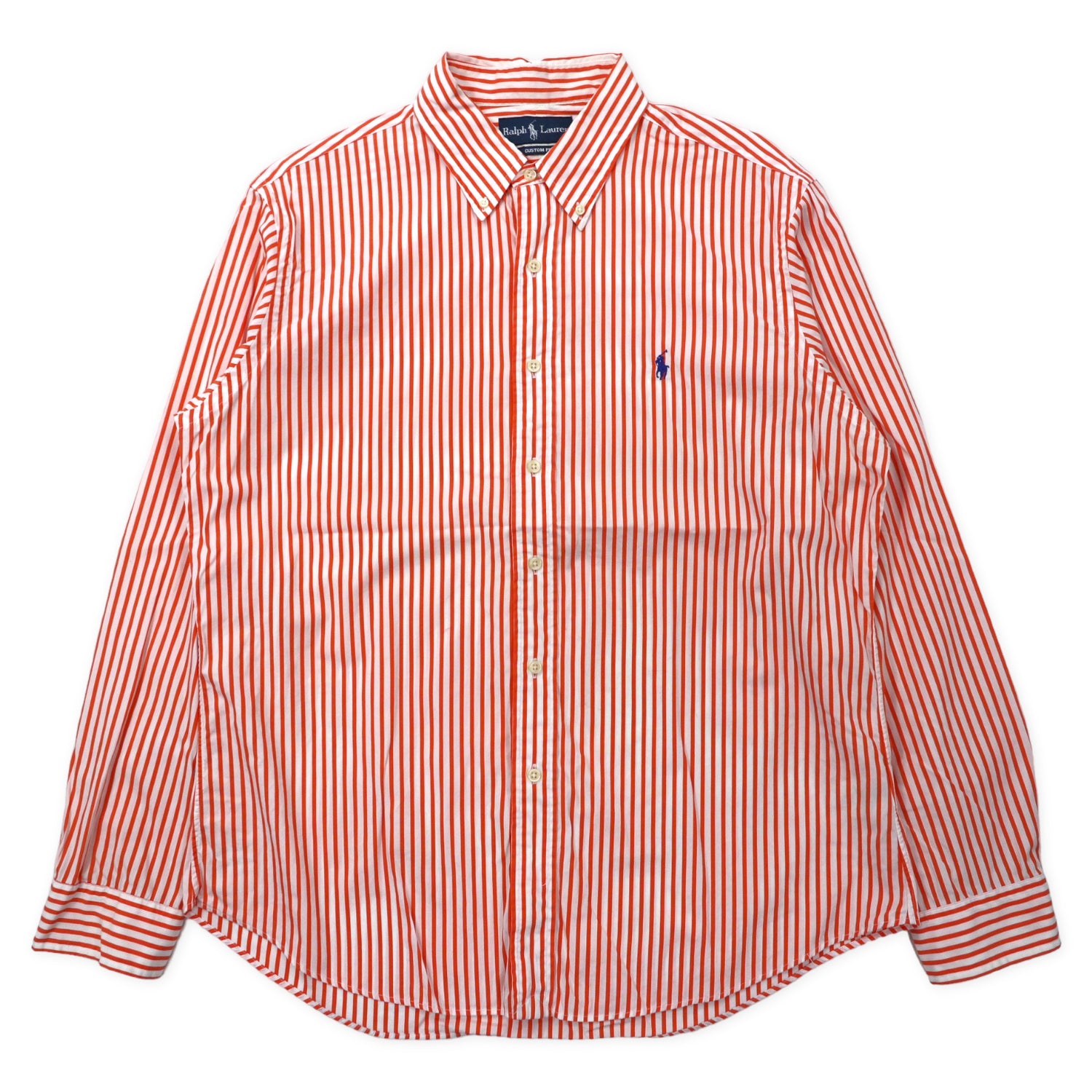Ralph Lauren ボタンダウンシャツ XL オレンジ ホワイト ストライプ ...